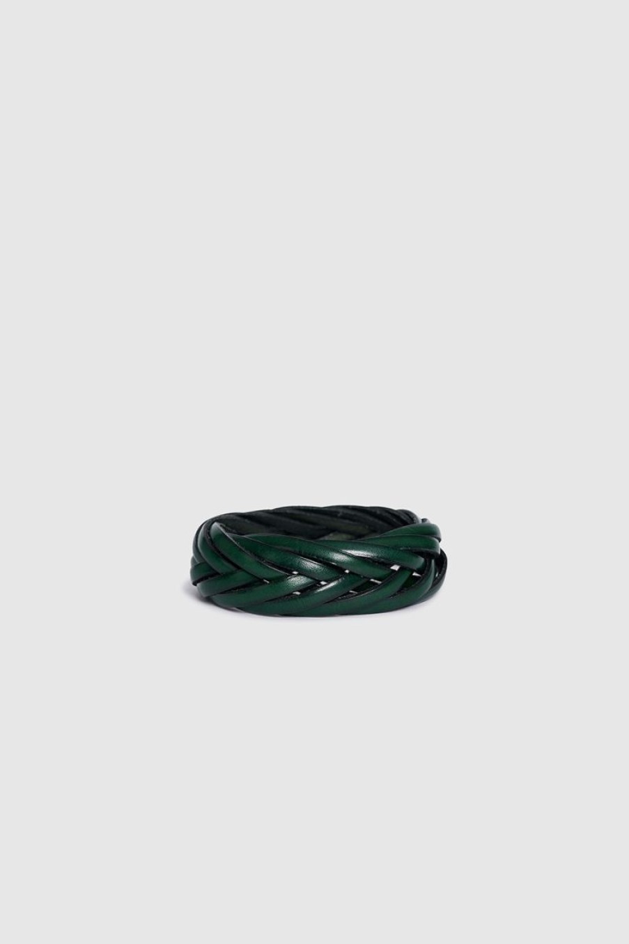 Women Beatriz Furest Leather Bracelet | Thin Braid Bracelet Green