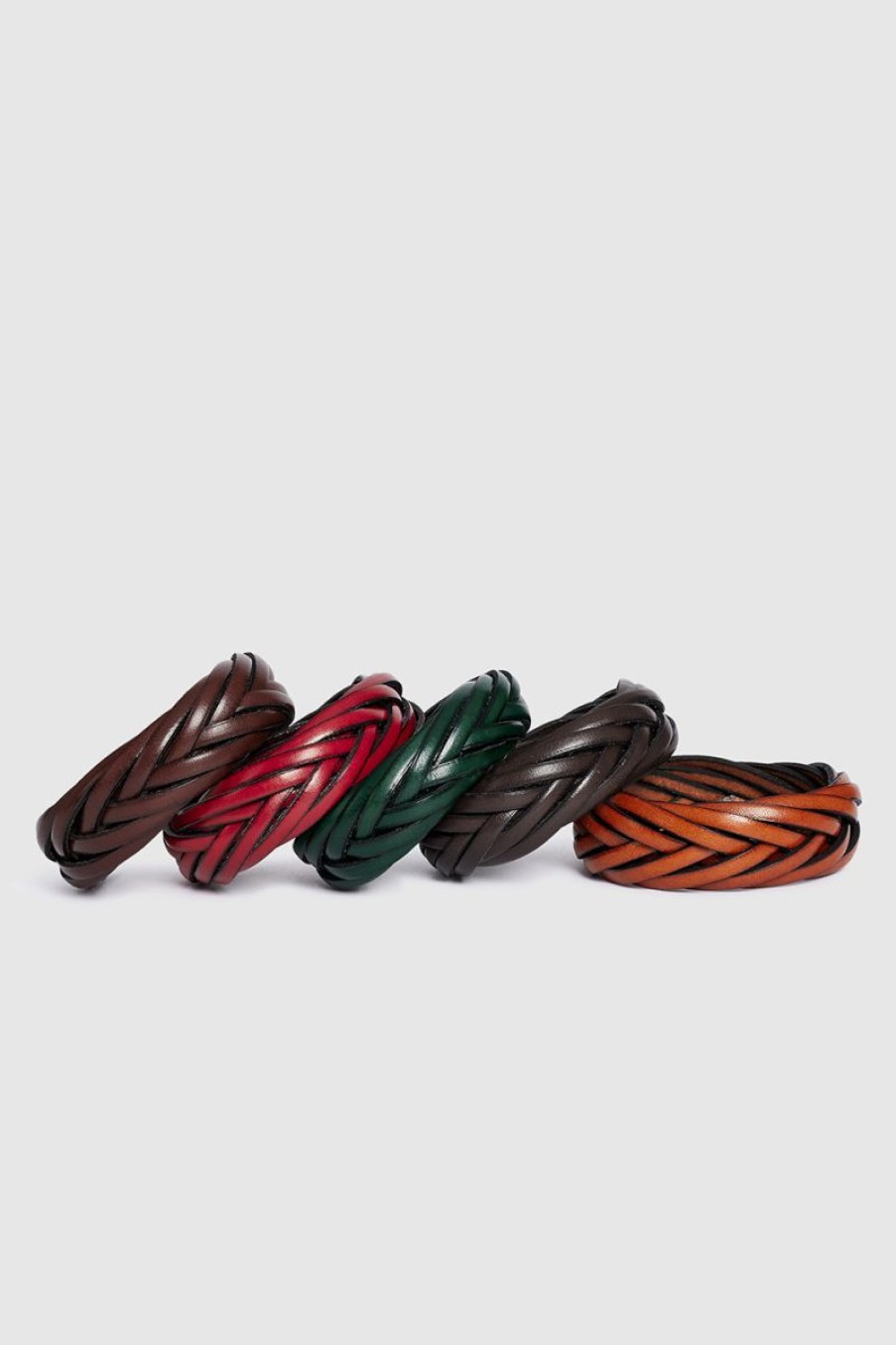 Women Beatriz Furest Leather Bracelet | Thin Braid Bracelet Green